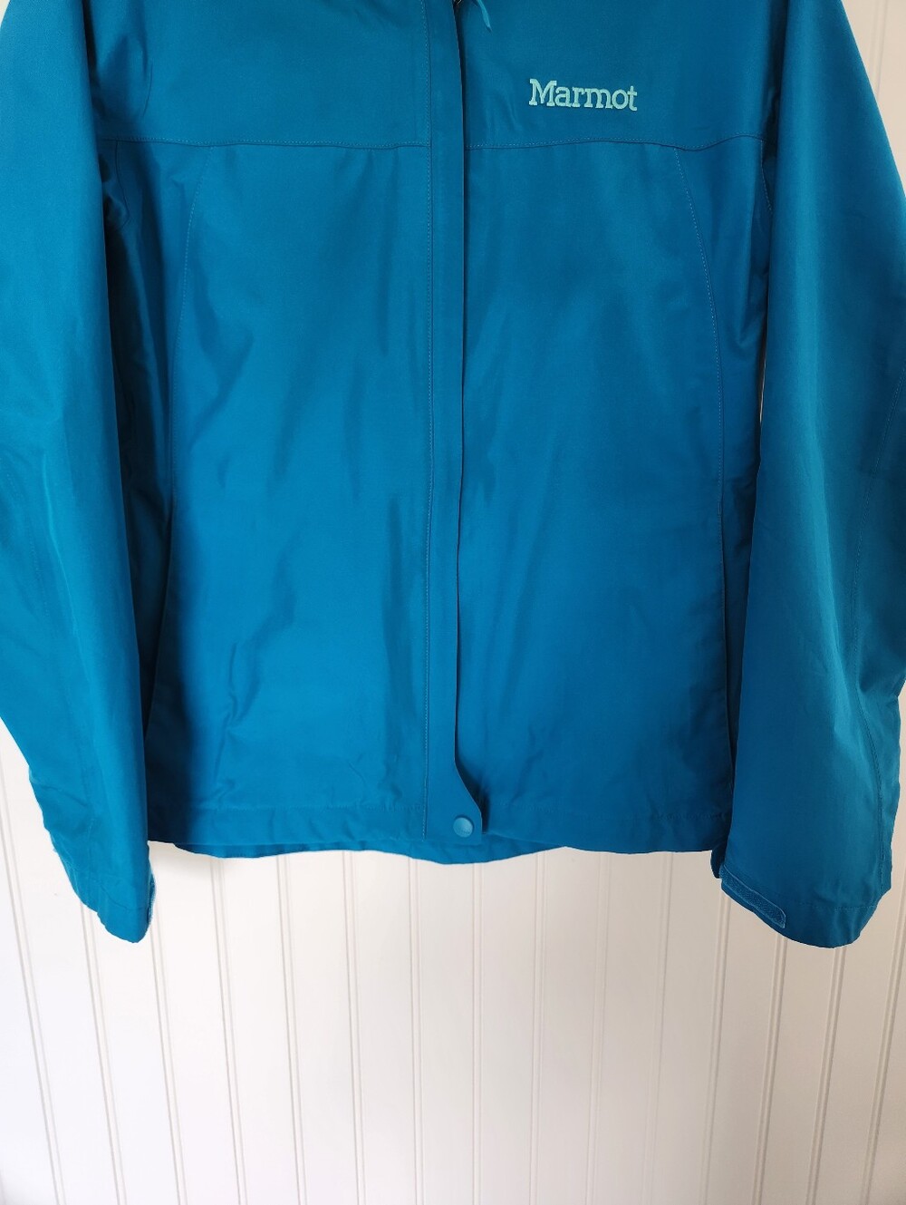 MARMOT Teal Minimalist Waterproof Breathable Outdoor Gorpvore Jacket Hood Small - Picture 3 of 9